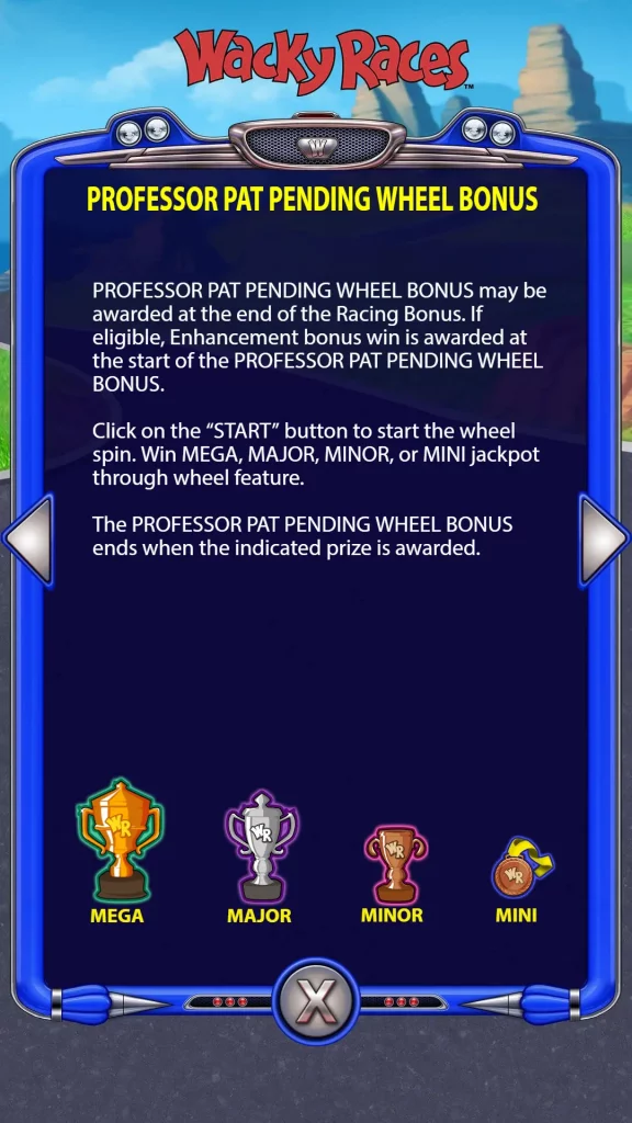 Wacky Races Professor Pat Pending Wheel Bonus