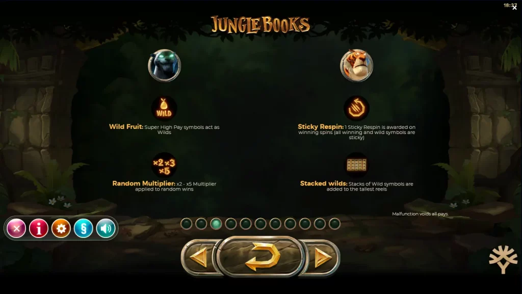 Jungle Books Paytable