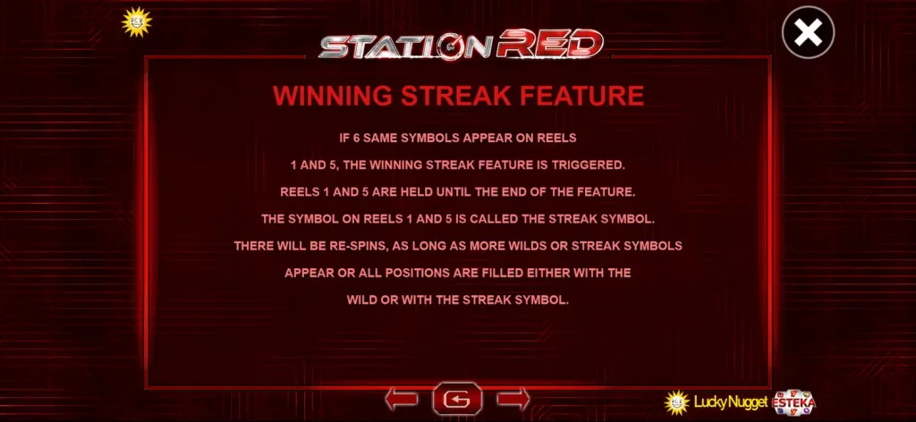 Station Red Winning Streak Feature