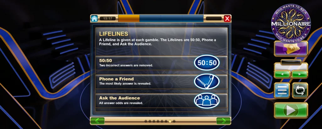 Who Wants To Be A Millionaire Megaways Lifelines