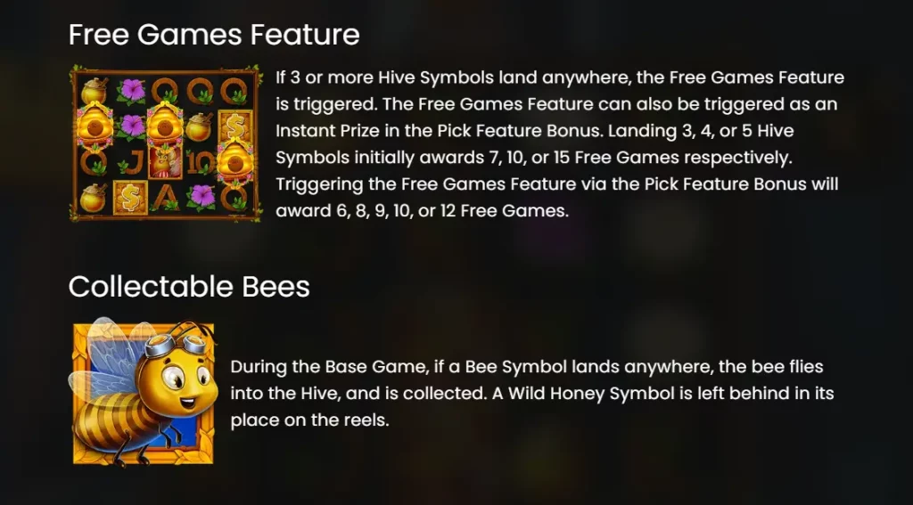 Wild Swarm Free Games Feature and Collectable Bees